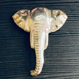 Taxco Mexico Sterling Silver 925 Elephant Head Figural Brooch Pendant 3" ~ 15 gr